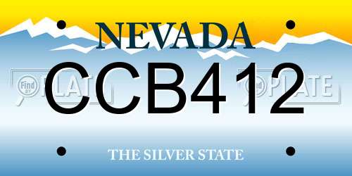 CCB412 Nevada License Plate