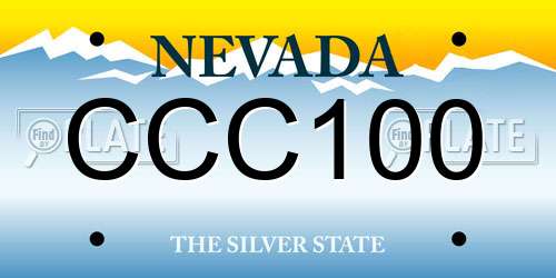 CCC100 Nevada License Plate
