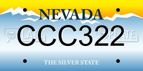 CCC322 Nevada License Plate
