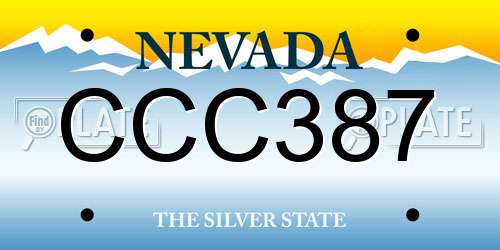 CCC387 Nevada License Plate