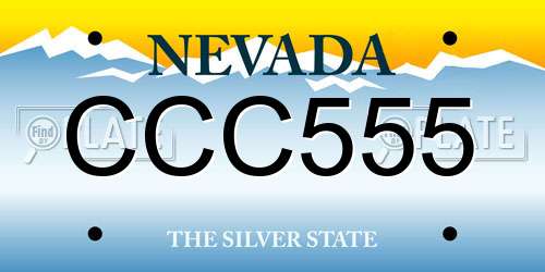 CCC555 Nevada License Plate