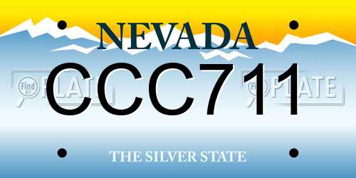 CCC711 Nevada License Plate