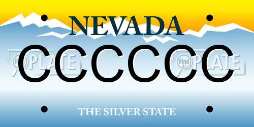 CCCCCC Nevada License Plate