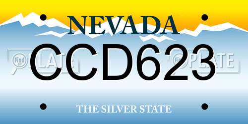 CCD623 Nevada License Plate