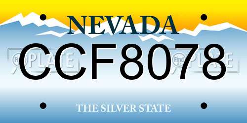 CCF8078 Nevada License Plate