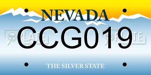 CCG019 Nevada License Plate