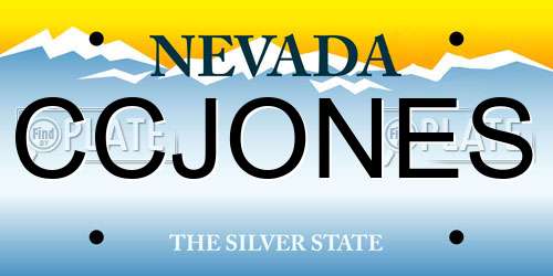 CCJONES Nevada License Plate