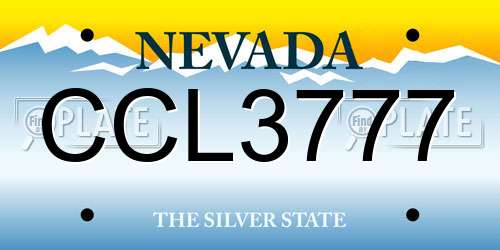 CCL3777 Nevada License Plate