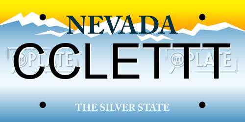 CCLETTT Nevada License Plate