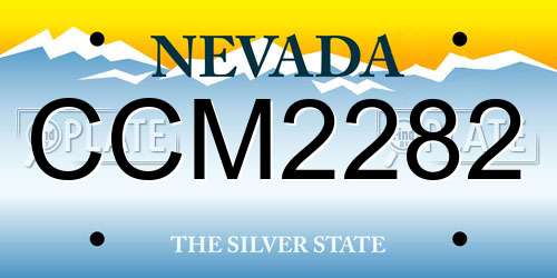 CCM2282 Nevada License Plate