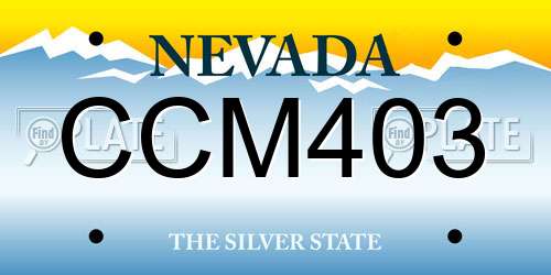 CCM403 Nevada License Plate
