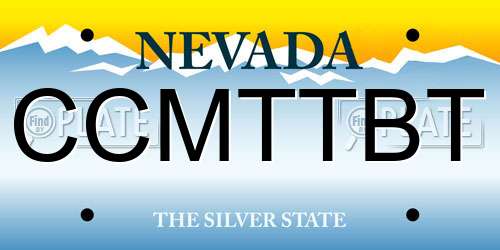 CCMTTBT Nevada License Plate