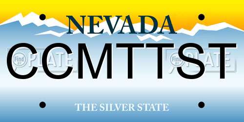 CCMTTST Nevada License Plate