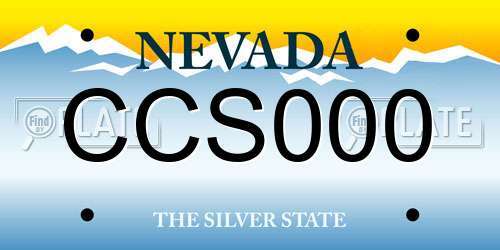 CCS000 Nevada License Plate