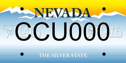 CCU000 Nevada License Plate