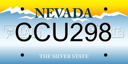 CCU298 Nevada License Plate