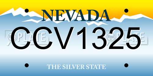 CCV1325 Nevada License Plate