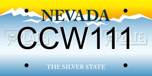 CCW111 Nevada License Plate