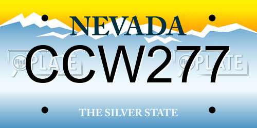 CCW277 Nevada License Plate