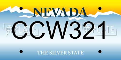 CCW321 Nevada License Plate