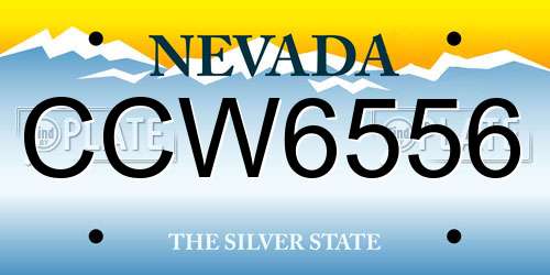 CCW6556 Nevada License Plate