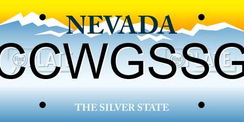 CCWGSSG Nevada License Plate