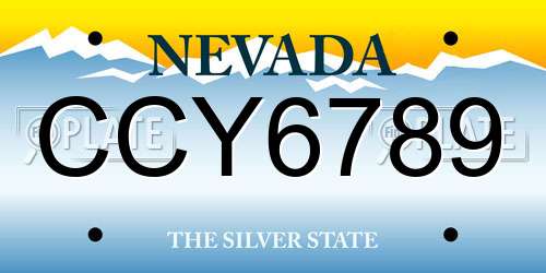 CCY6789 Nevada License Plate