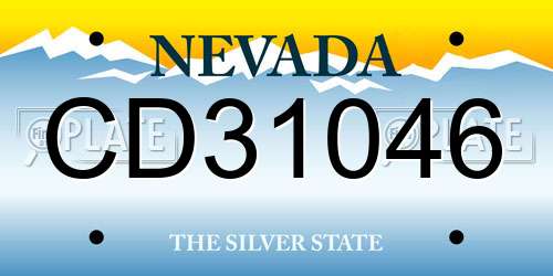 CD31046 Nevada License Plate