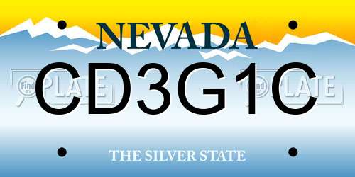CD3G1C Nevada License Plate