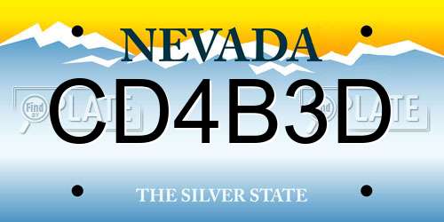 CD4B3D Nevada License Plate