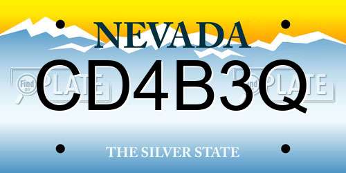 CD4B3Q Nevada License Plate