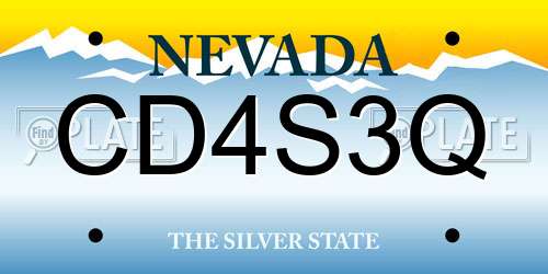 CD4S3Q Nevada License Plate