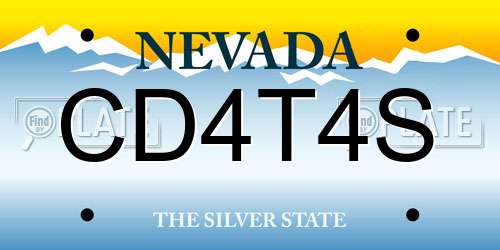 CD4T4S Nevada License Plate
