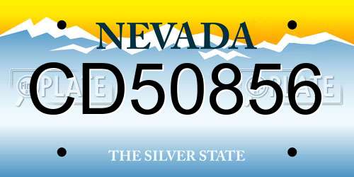 CD50856 Nevada License Plate