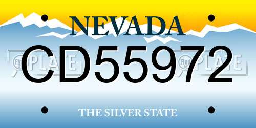 CD55972 Nevada License Plate