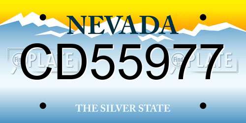 CD55977 Nevada License Plate