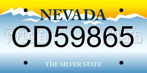 CD59865 Nevada License Plate