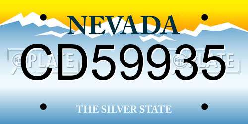 CD59935 Nevada License Plate
