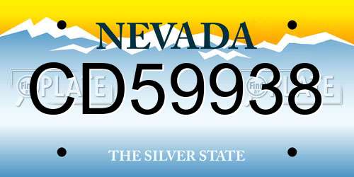 CD59938 Nevada License Plate