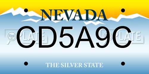 CD5A9C Nevada License Plate