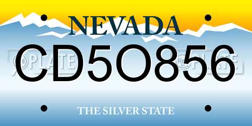 CD5O856 Nevada License Plate