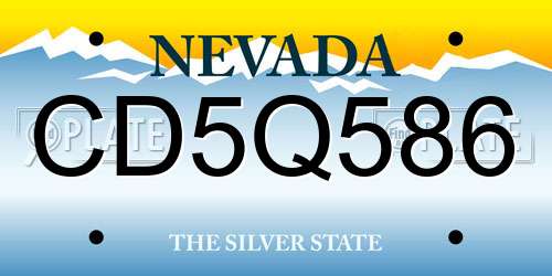 CD5Q586 Nevada License Plate