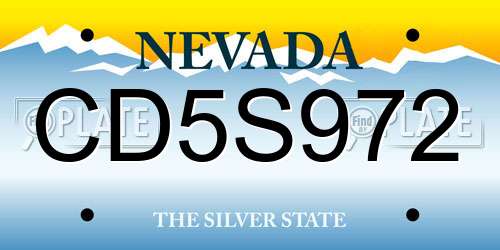 CD5S972 Nevada License Plate