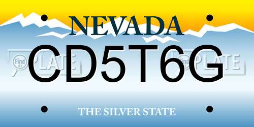 CD5T6G Nevada License Plate