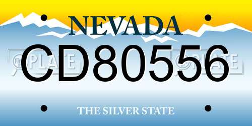 CD80556 Nevada License Plate