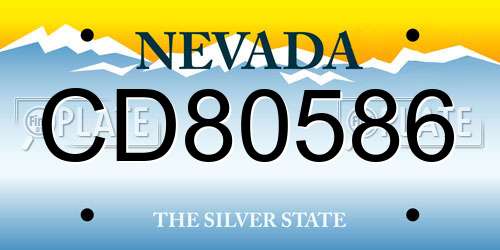 CD80586 Nevada License Plate