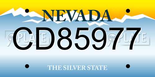 CD85977 Nevada License Plate