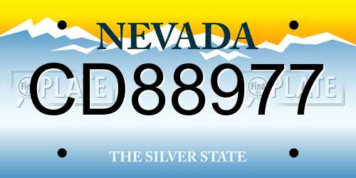 CD88977 Nevada License Plate