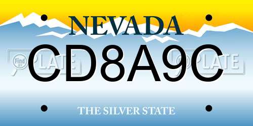 CD8A9C Nevada License Plate