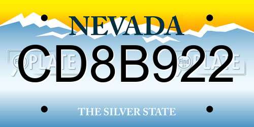 CD8B922 Nevada License Plate